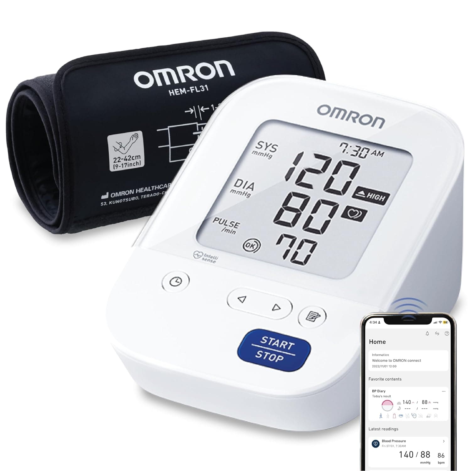 Omron HEM-7156 Automatic Blood Pressure Monitor with Intelli Wrap Cuff