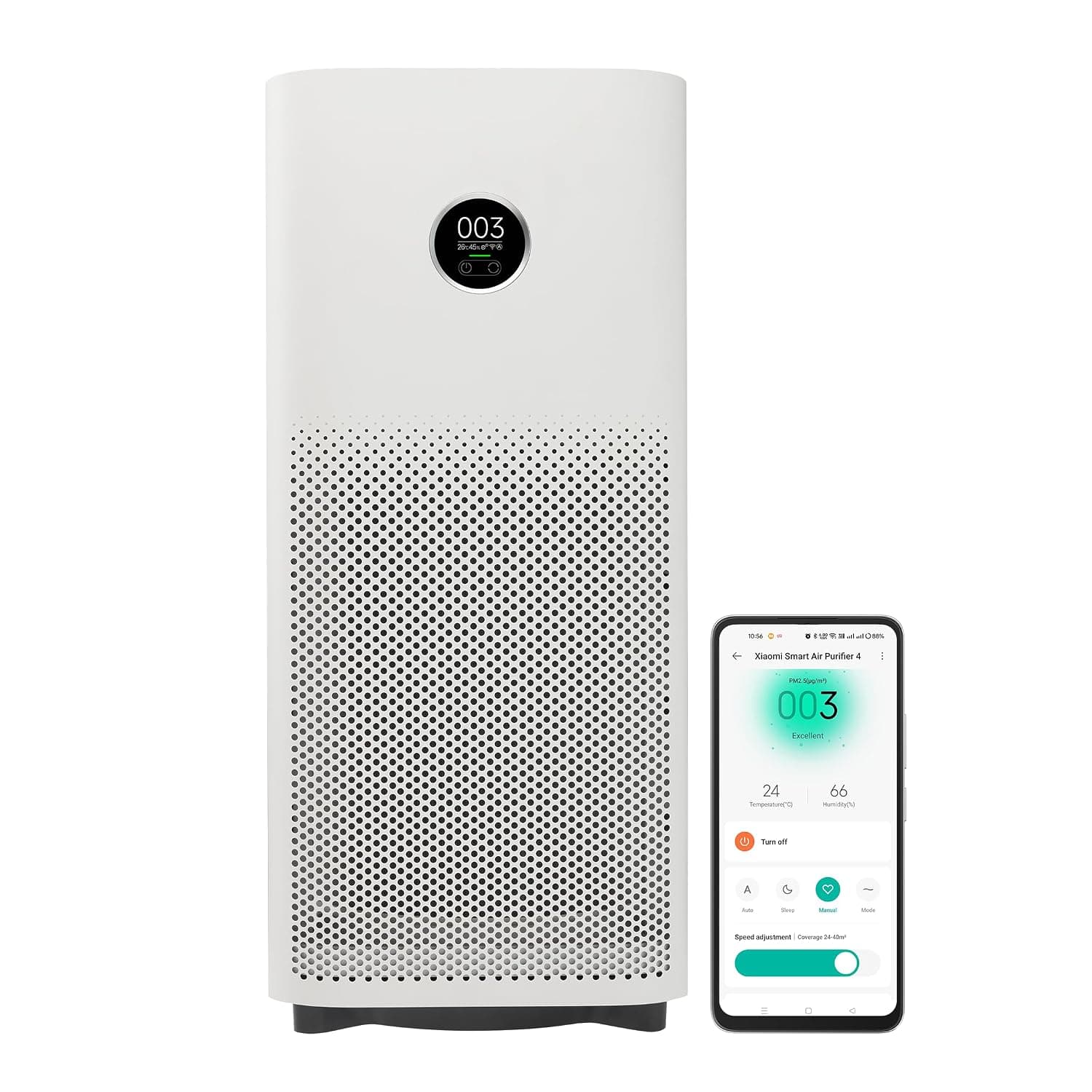 Xiaomi Smart Air Purifier 4 with True HEPA and Real-Time PM2.5 Display