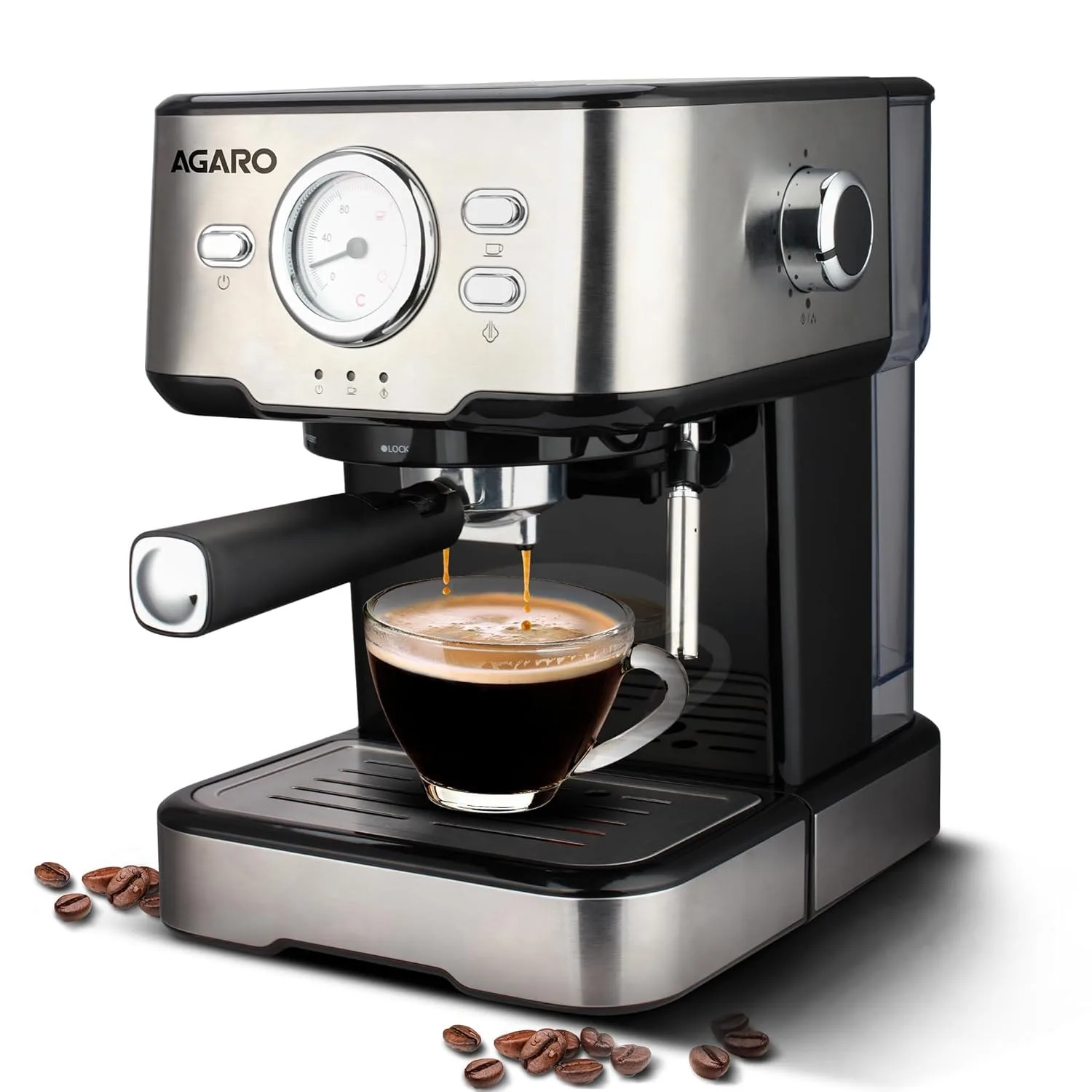 AGARO Imperial 19 Bar Espresso Coffee Maker with Milk Frother