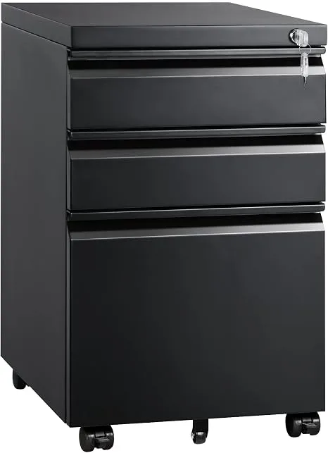 DEVAISE 3-Drawer Metal Mobile Filing Cabinet