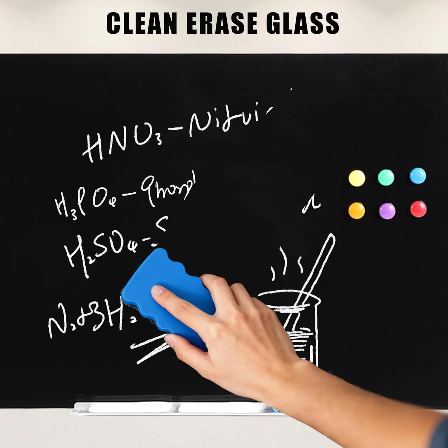 Ghost-Grid Magnetic Dry Erase Whiteboard 36x24