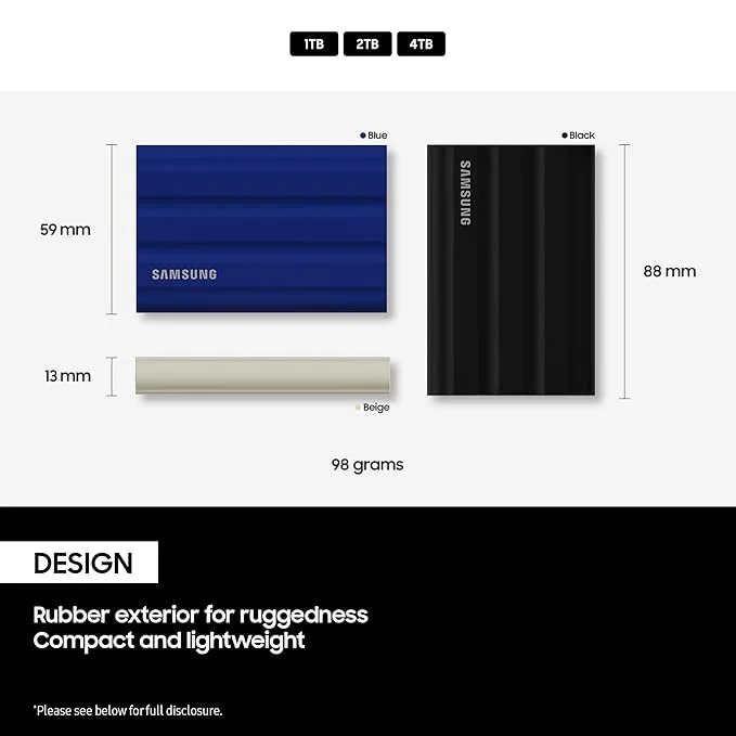 Samsung T7 Shield 2TB Portable External SSD USB 3.2